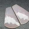 Natural Rose Pink Chalcedony Fancy Rose Cut Gemstone Pair Sold per 1 pair & Sizes 35mm x 22mm approx. Chalcedony is a cryptocrystalline variety of quartz. Comes in many colors such as blue, pink, aqua. Also known to lower negative energy for healing purposes.